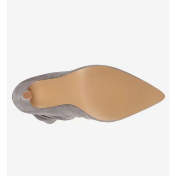 New Journee Markie Gray Suede Slouch Stiletto Heel Boots Sz 10 - Picture 9 of 10